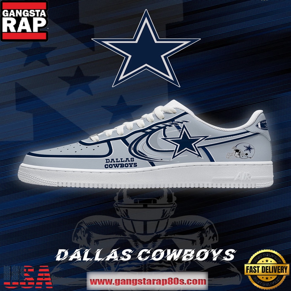Dallas Football NFL New Version Custom Air Force 1 Shoes Running Sneakers
