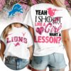 Detroit Lions Premium NFL Shoot Like A Girl Women 3D T-Shirt