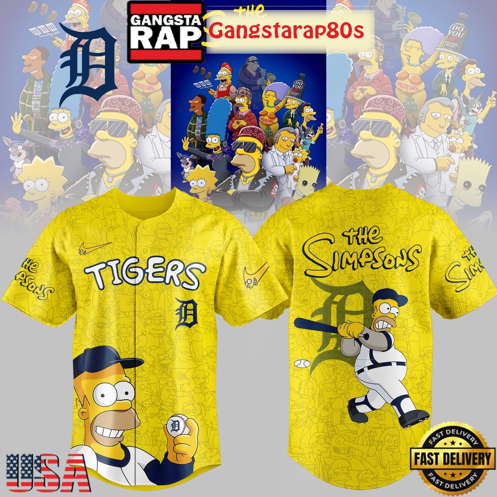 Detroit Tigers MLB x Simpson Limited Edition Baseball Jersey