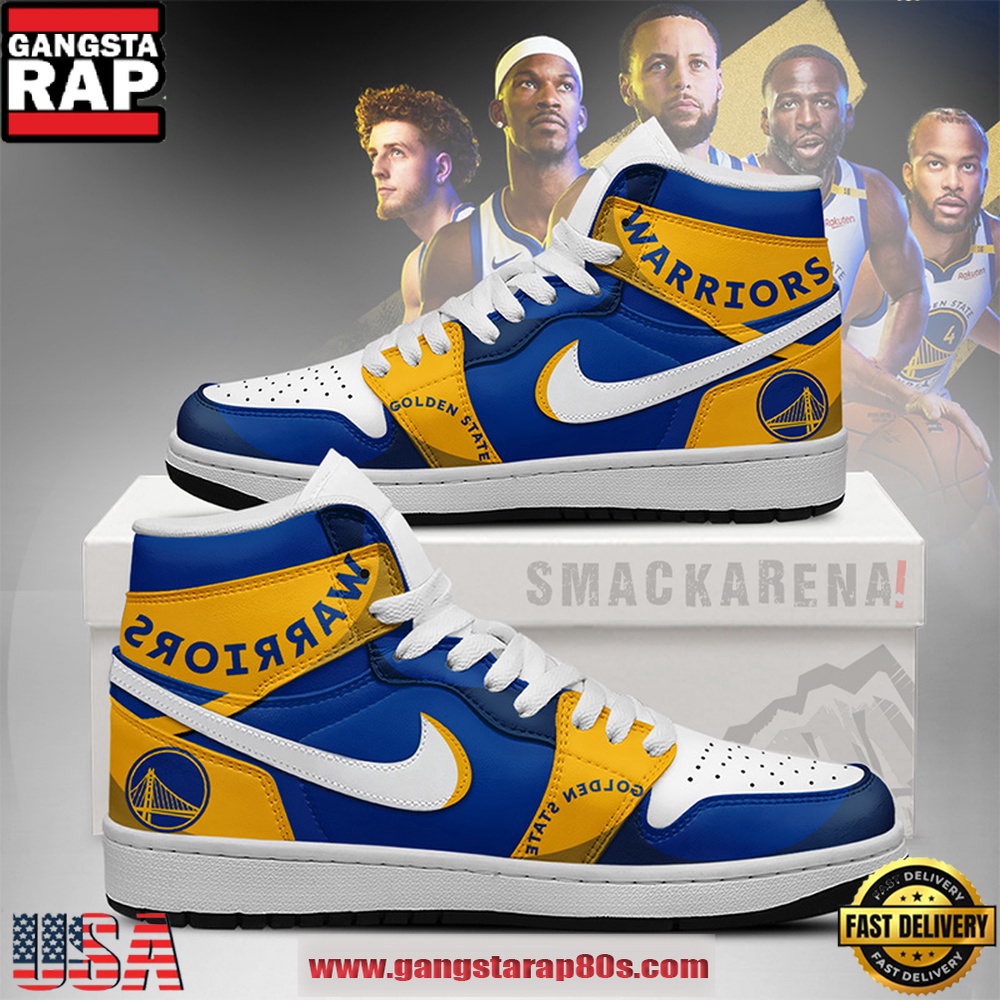 Golden State Warriors NBA New 2026 Version Air Jordan 1 High Top Shoes