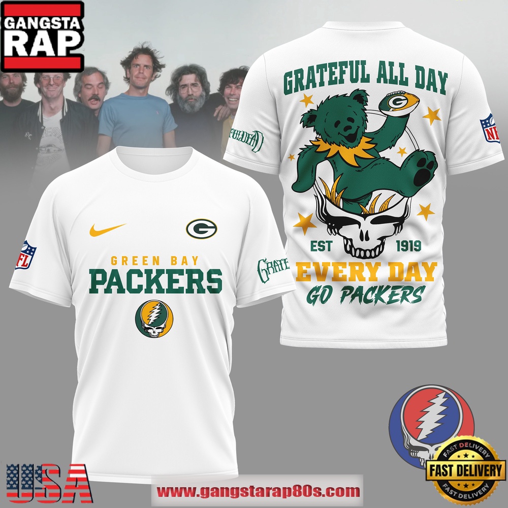 Green Bay Packers NFL x Grateful Dead All Day Vintage T-Shirt