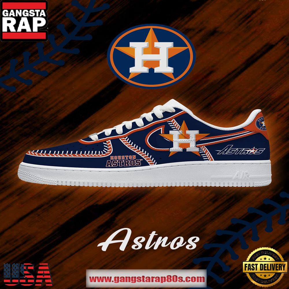 Houston Baseball Limited Edition Nike Air Force 1 Sneakers Shoes Houston Baseball Limited Edition Nike Air Force 1 Sneakers Shoes