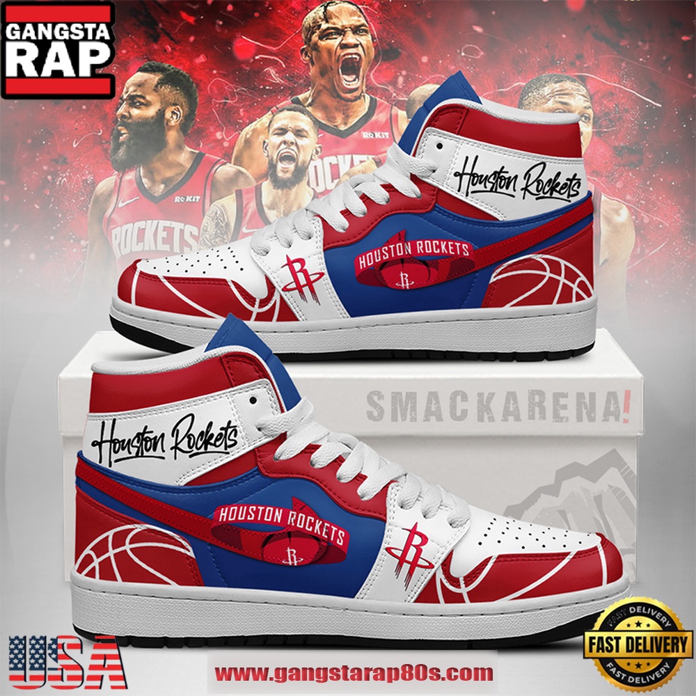 Houston Rockets NBA New 2026 Version Air Jordan 1 High Top Sneakers Shoes
