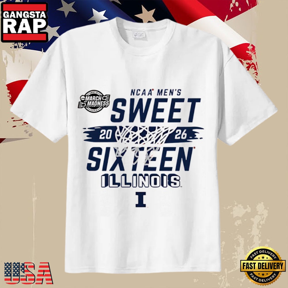 Illinois Fighting Illini Sweet Sixteen Bound 2026 March Madness Basketball Net T-Shirt Illinois Fighting Illini Sweet Sixteen Bound 2026 March Madness Basketball Net T-Shirt