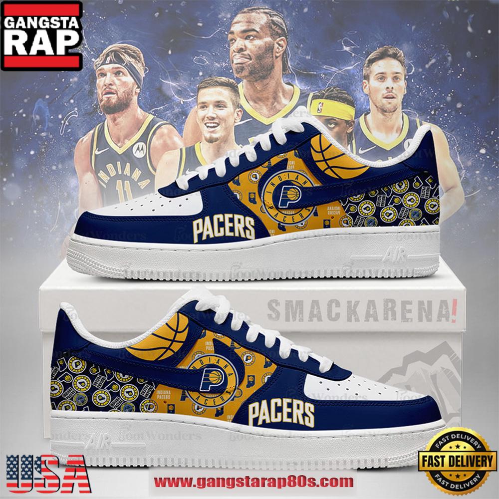 Indiana Pacers NBA Nike Air Force 1 Low Top Shoes