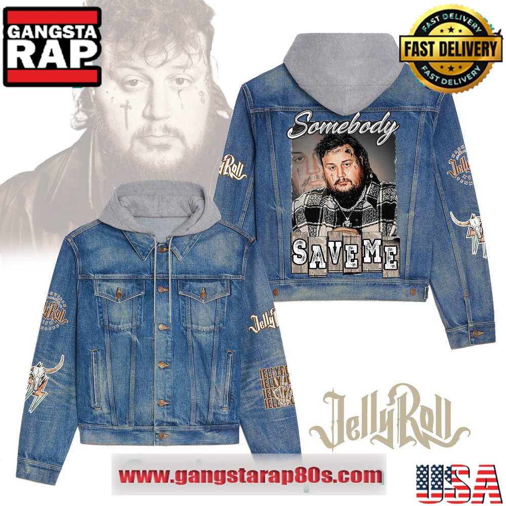 Jelly Roll Somebody Save Me Hooded Limited Edition Denim Jacket