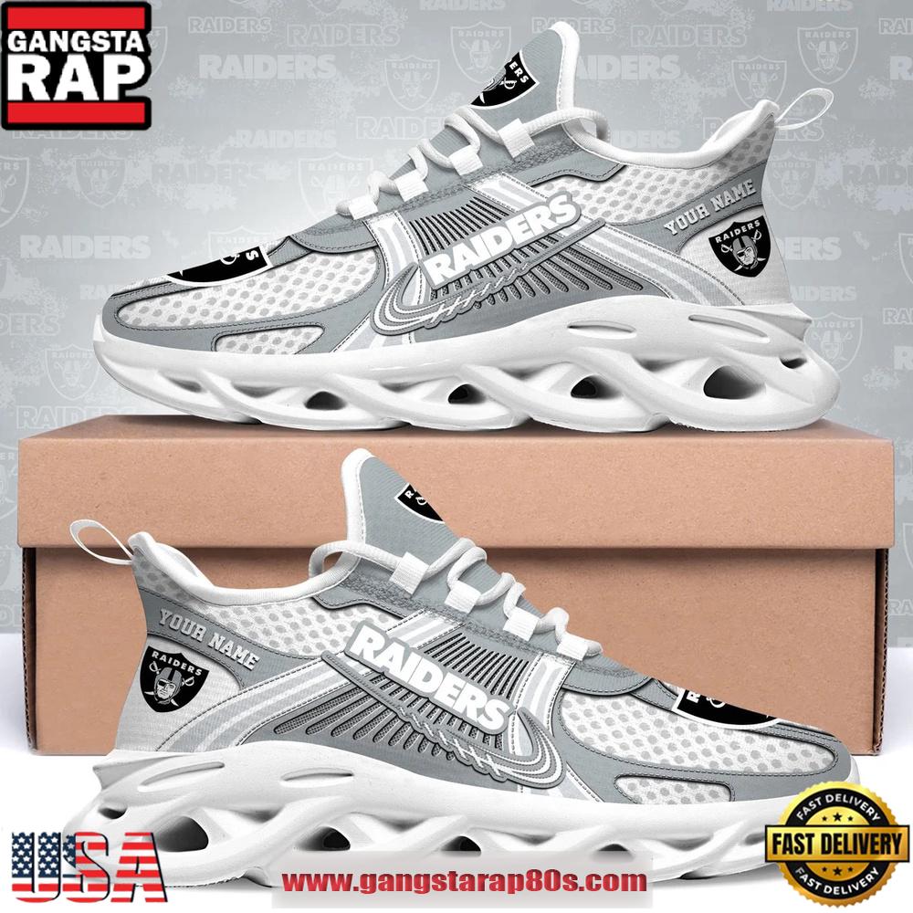 Las Vegas Raiders Custom Name Clunky Sneaker Max Soul Shoes Las Vegas Raiders Custom Name Clunky Sneaker Max Soul Shoes