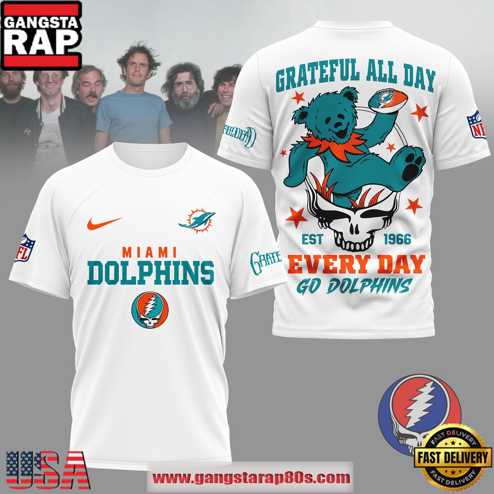 Miami Dolphins NFL x Grateful Dead All Day Vintage T-Shirt