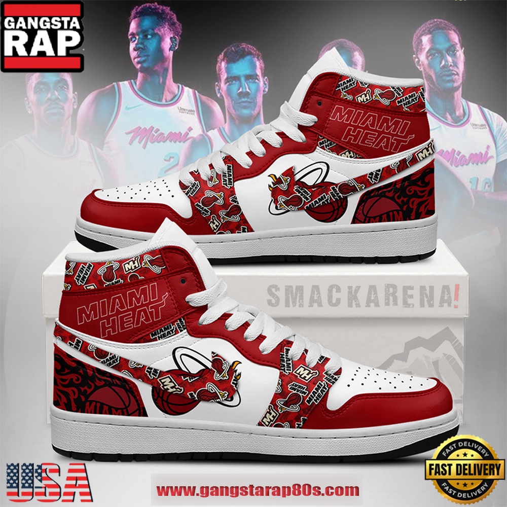 Miami Heat NBA New 2026 Version Air Jordan 1 High Top Sneakers Shoes