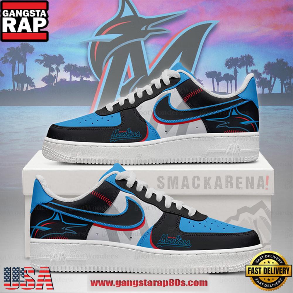 Miami Marlins MLB Trending Sneakers Air Force 1 Low Top Shoes Miami Marlins MLB Trending Sneakers Air Force 1 Low Top Shoes