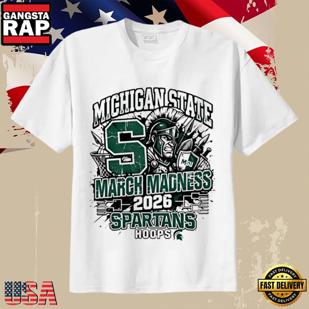 Michigan State Spartans 2026 March Madness Raw Hoops Paint Style Basketball T-Shirt Michigan State Spartans 2026 March Madness Raw Hoops Paint Style Basketball T-Shirt