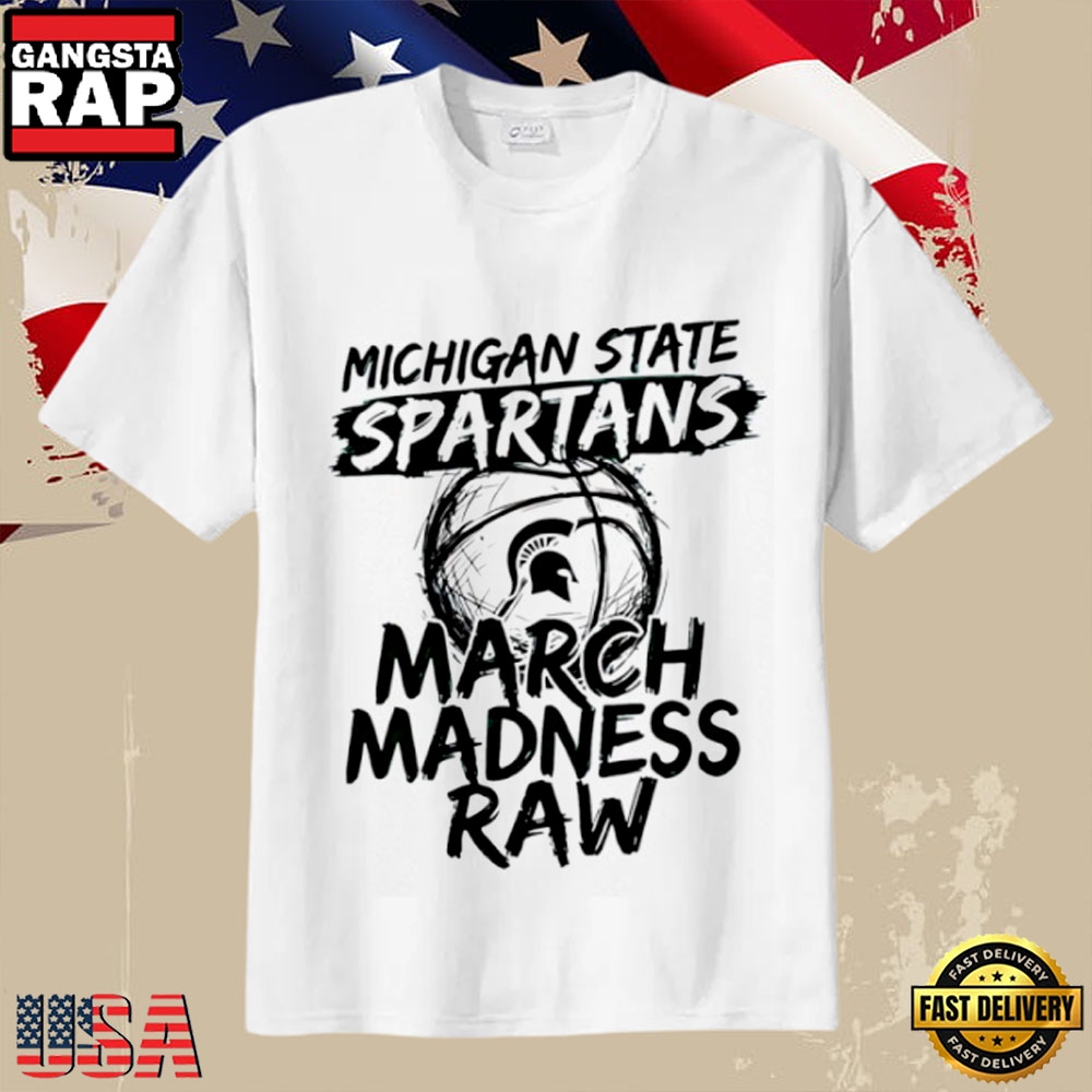 Michigan State Spartans 2026 March Madness Raw Paint Style Basketball T-Shirt Michigan State Spartans 2026 March Madness Raw Paint Style Basketball T-Shirt