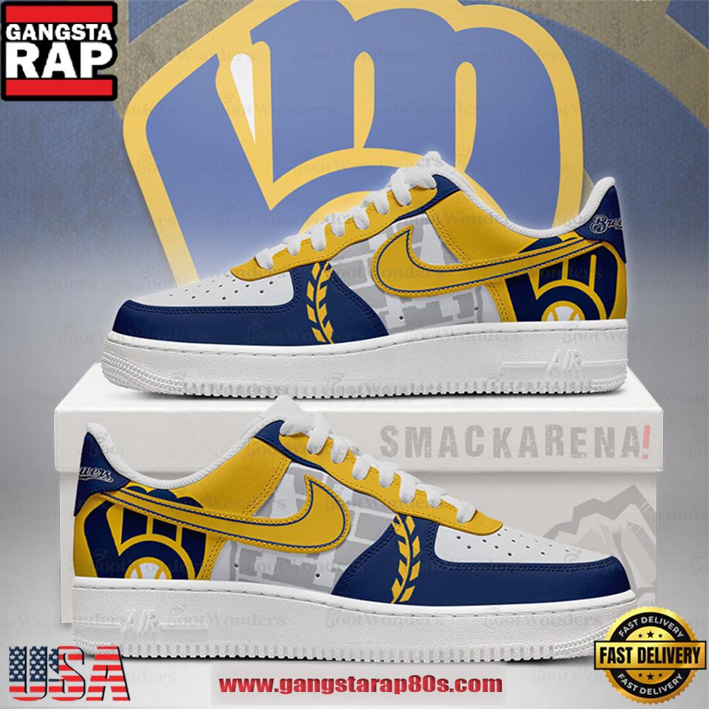 Milwaukee Brewers MLB Trending Sneakers Air Force 1 Low Top Shoes Milwaukee Brewers MLB Trending Sneakers Air Force 1 Low Top Shoes