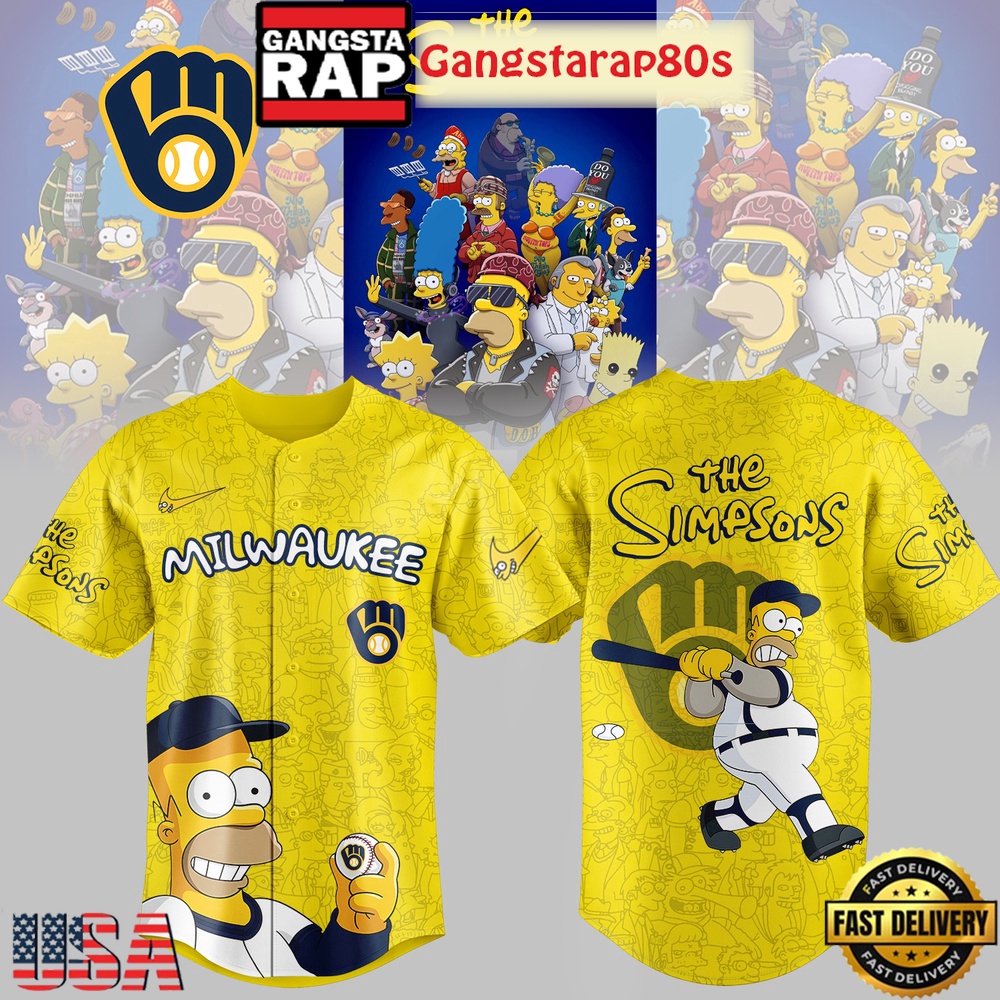 Milwaukee Brewers MLB x Simpson Limited Edition Baseball Jersey