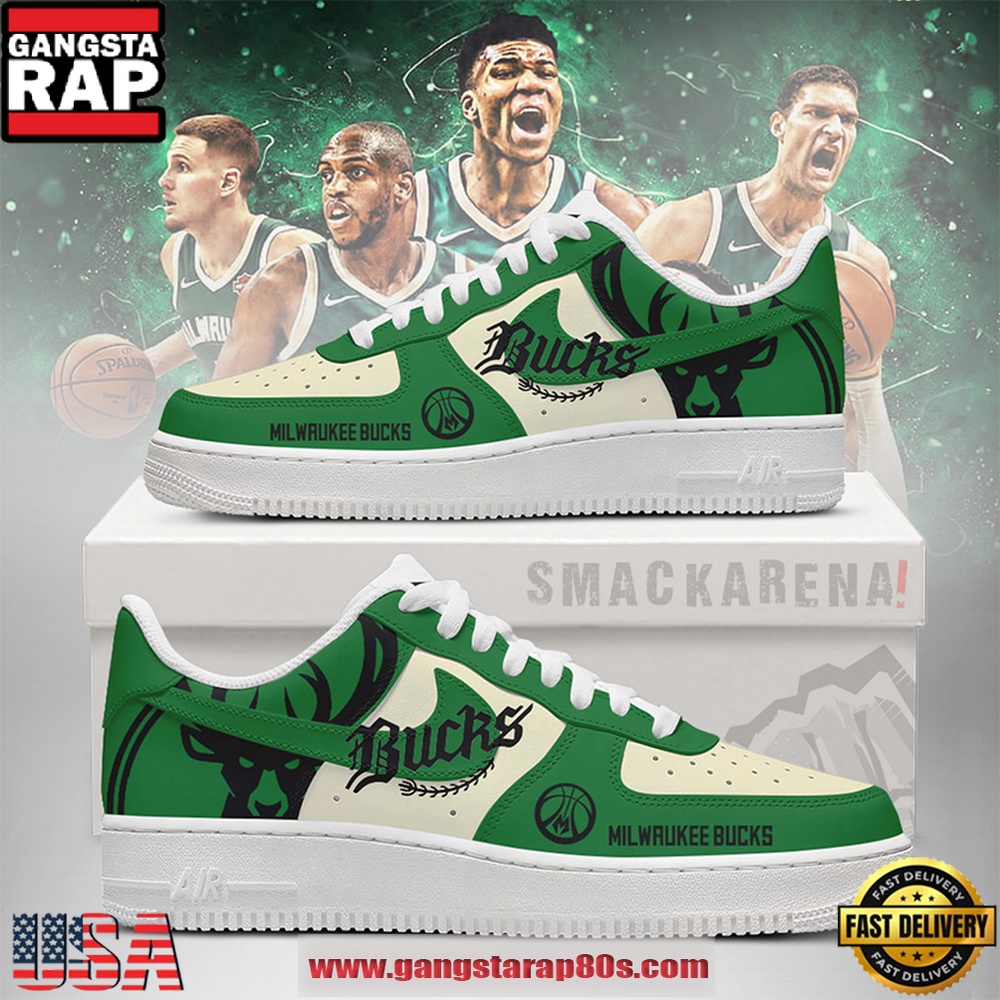 Milwaukee Bucks NBA New 2026 Version Air Force 1 Sneakers Shoes Milwaukee Bucks NBA New 2026 Version Air Force 1 Sneakers Shoes