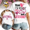 Minnesota Vikings Premium NFL Shoot Like A Girl Women T-Shirt