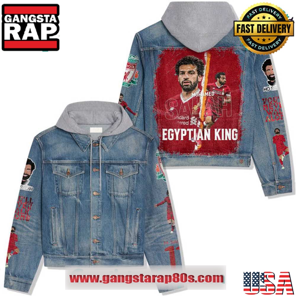 Mohamed Salah Egyptian King Hooded Limited Edition Denim Jacket