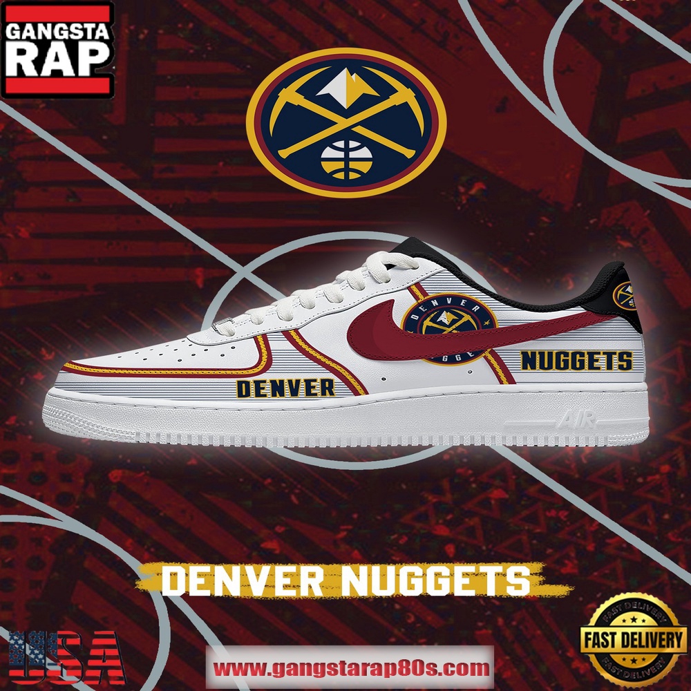 NBA Denver Basketball New Design Air Force 1 Sneakers Shoes