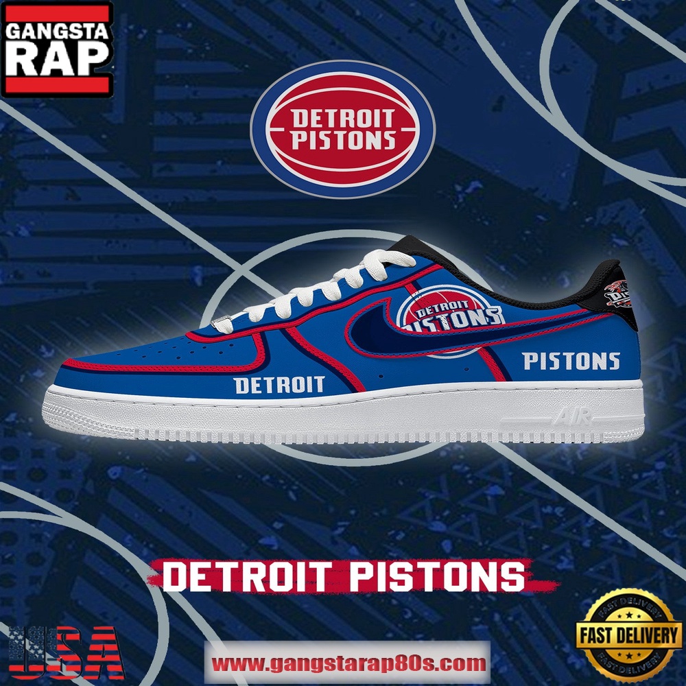 NBA Detroit Basketball New Design Air Force 1 Sneakers Shoes