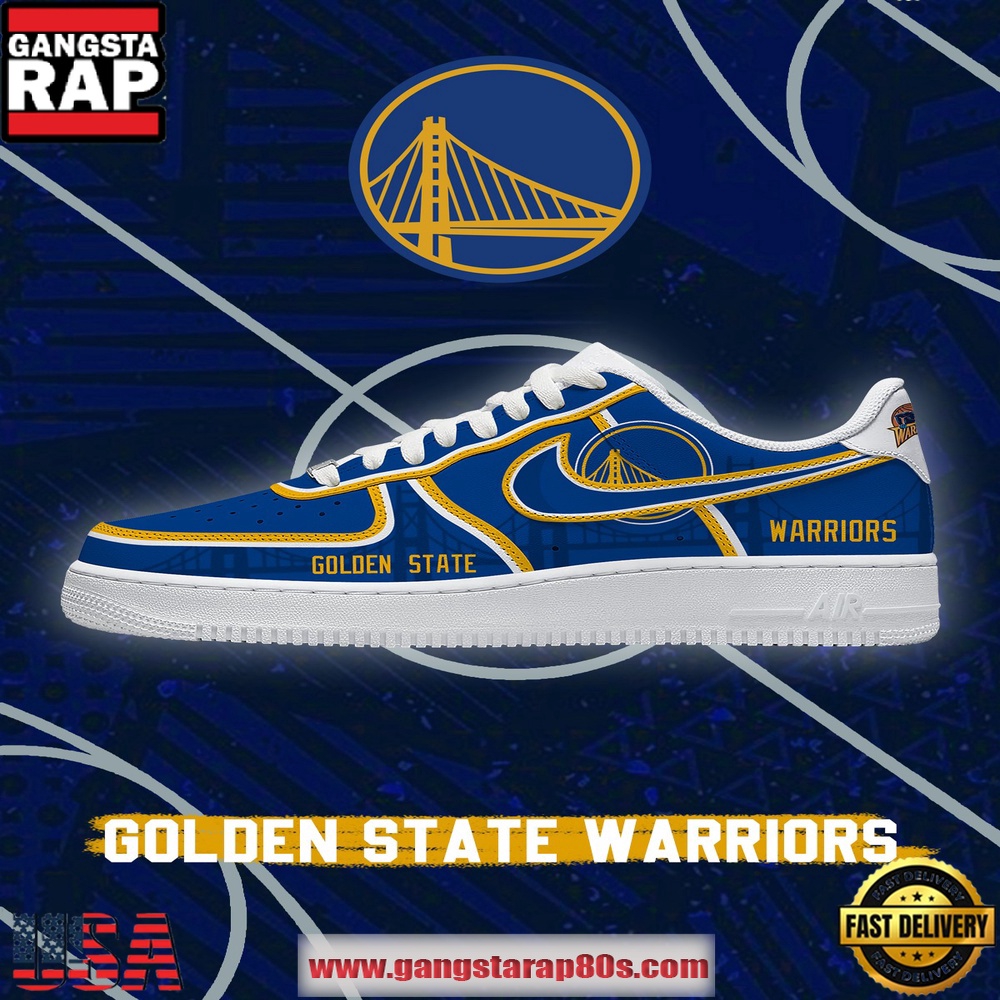 NBA Golden State Basketball New Design Air Force 1 Sneakers Shoes