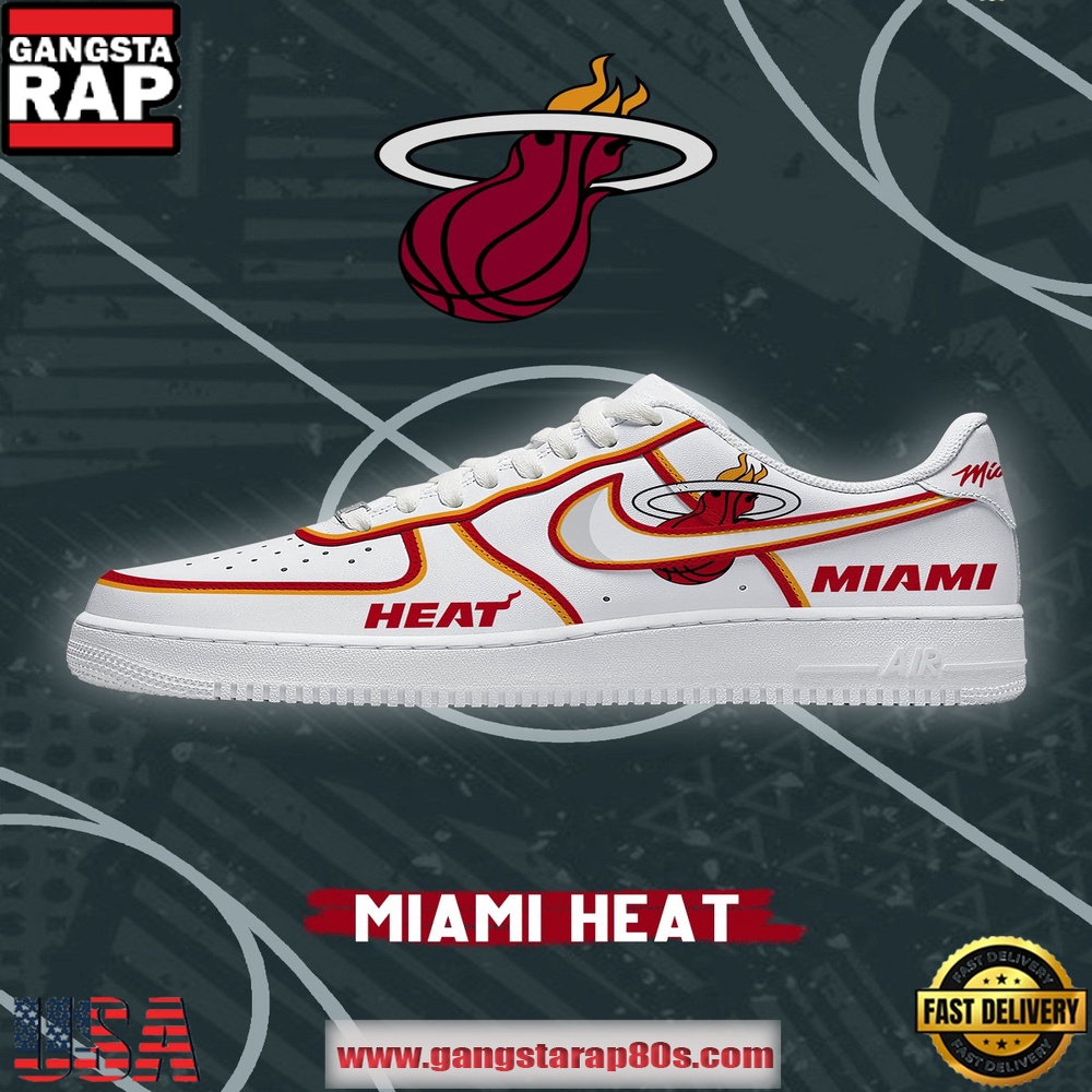 NBA Miami Basketball New Design Air Force 1 Sneakers Shoes
