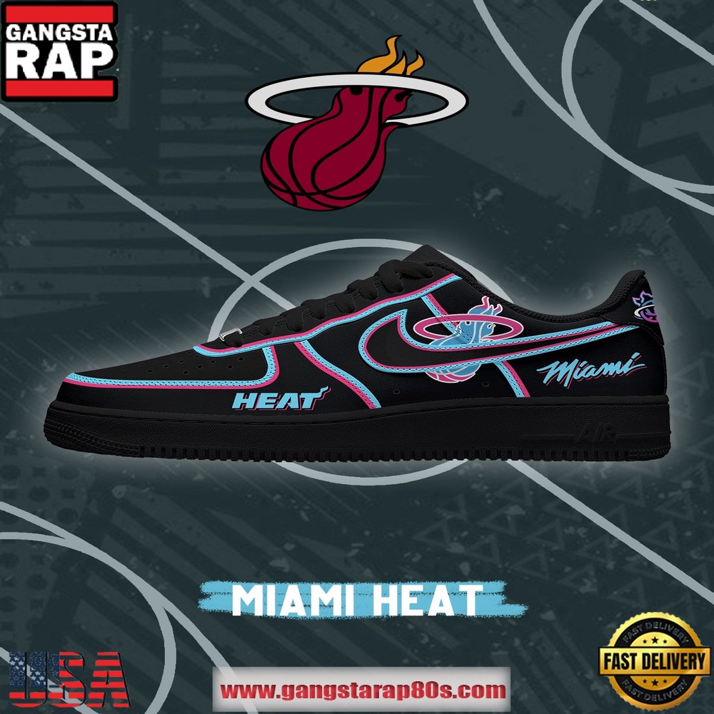 NBA Miami Basketball Unique Sports Design Air Force 1 Sneakers Shoes