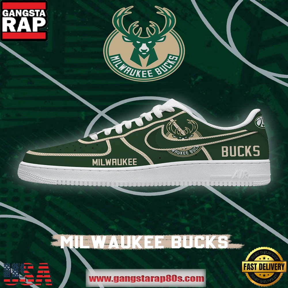 NBA Milwaukee Basketball Unique Sports Design Air Force 1 Sneakers Shoes