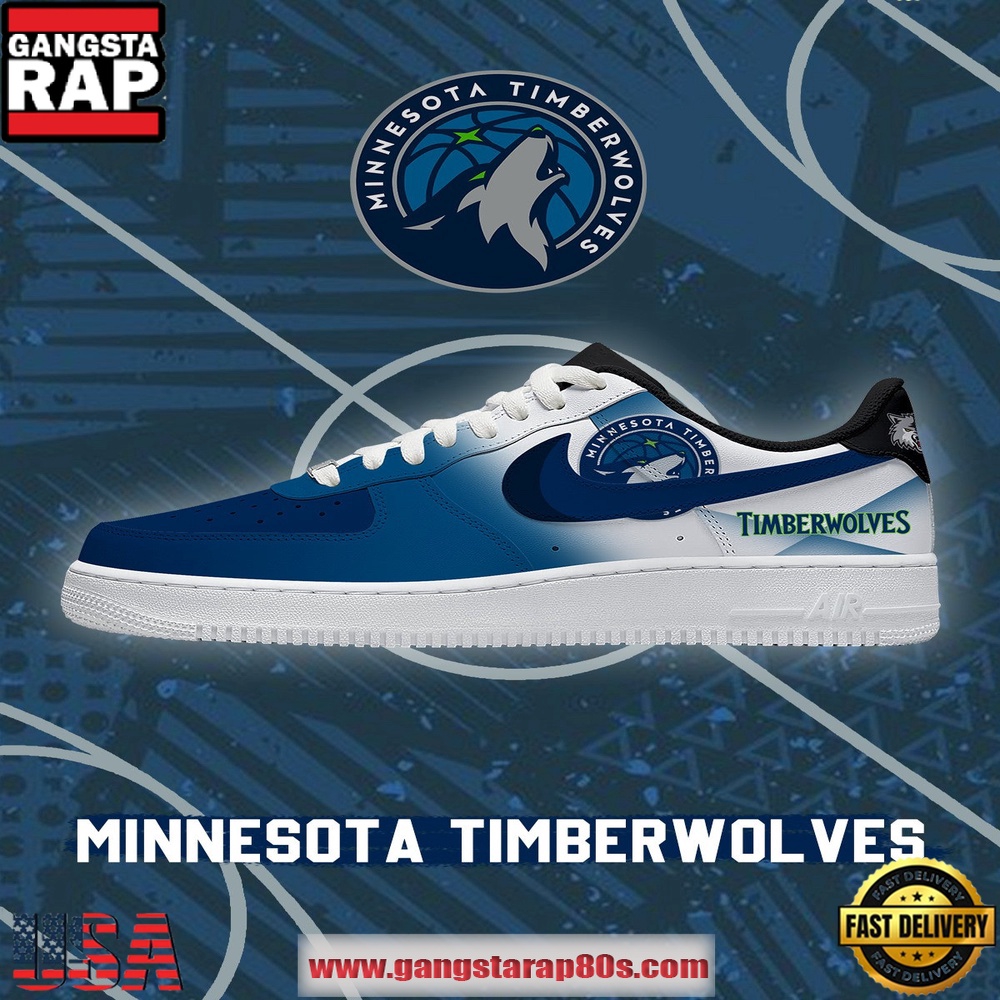 NBA Minnesota Basketball New Design Air Force 1 Sneakers Shoes