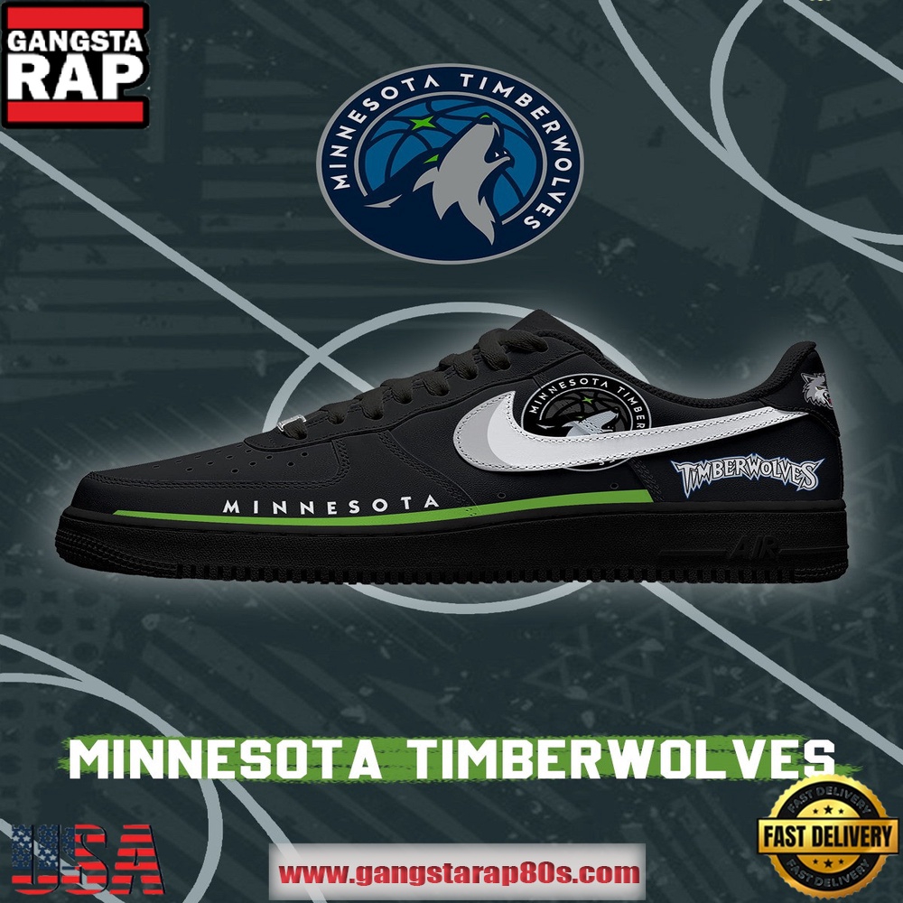 NBA Minnesota Basketball Unique Sports Design Air Force 1 Sneakers Shoes