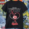 Never Underestimate a Nurse Who Understands Baseball and Loves Cincinnati Reds T-Shirt