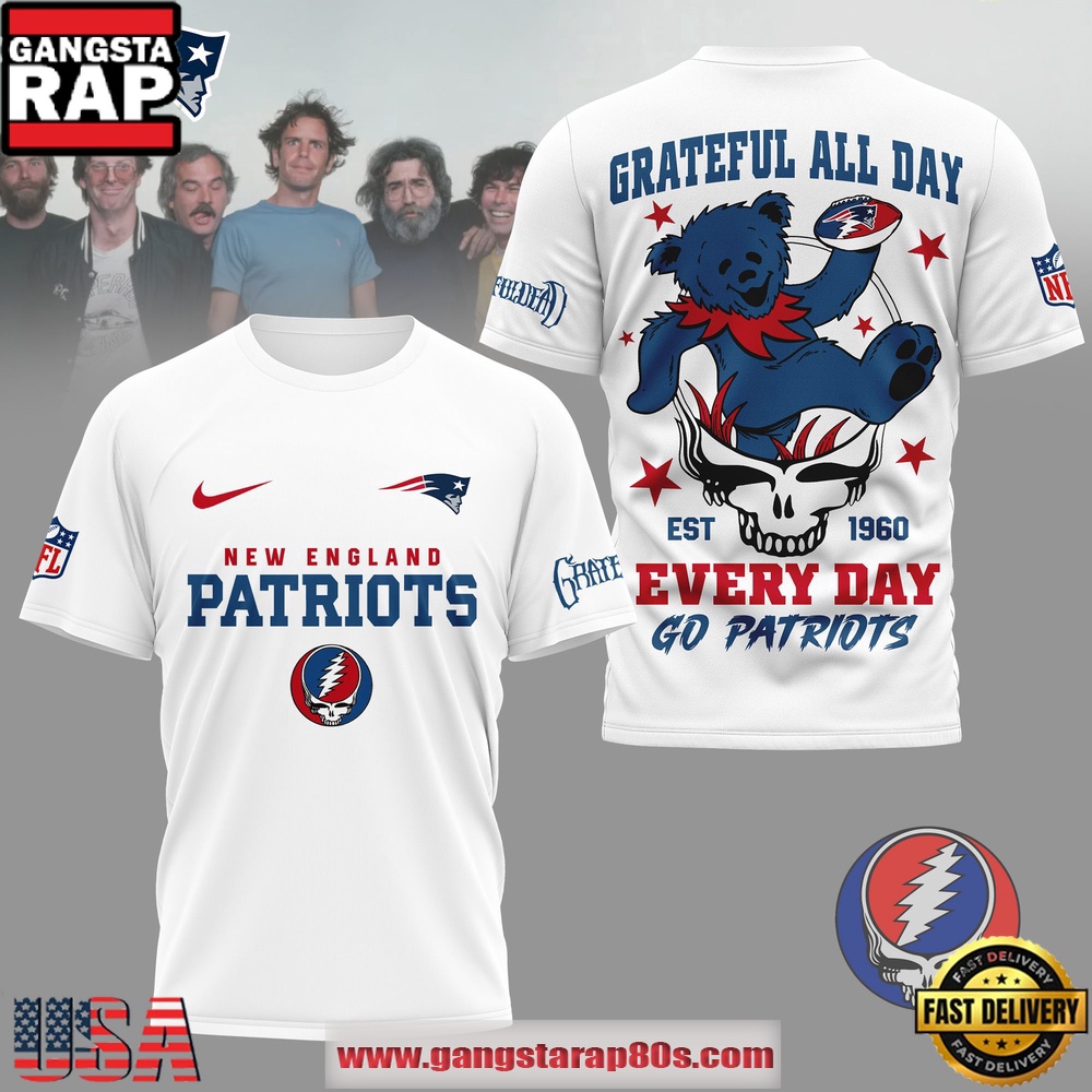 New England Patriots NFL x Grateful Dead All Day Vintage T-Shirt