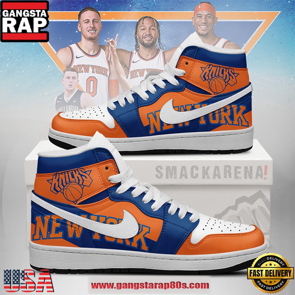 New York Knicks NBA New 2026 Version Air Jordan 1 High Top Shoes