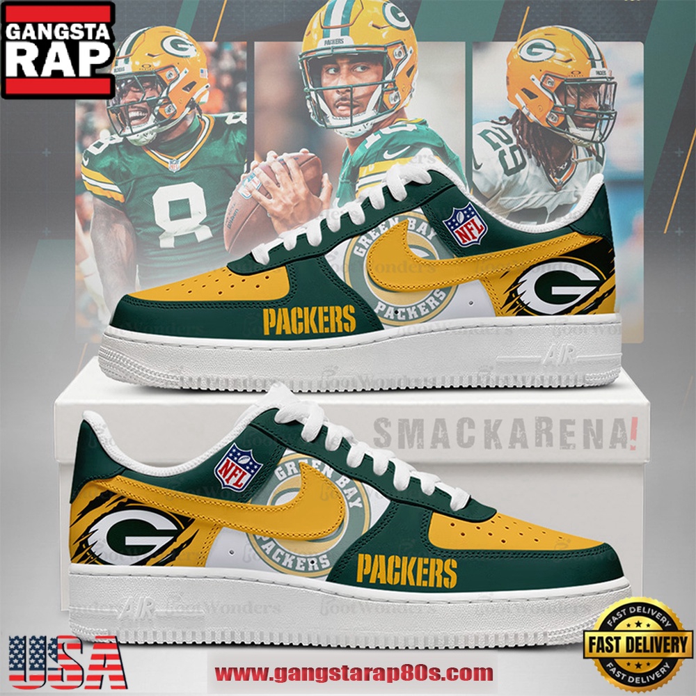 NFL Green Bay Packers Trending Football Sneakers Nike Air Force 1 Shoes NFL Green Bay Packers Trending Football Sneakers Nike Air Force 1 Shoes