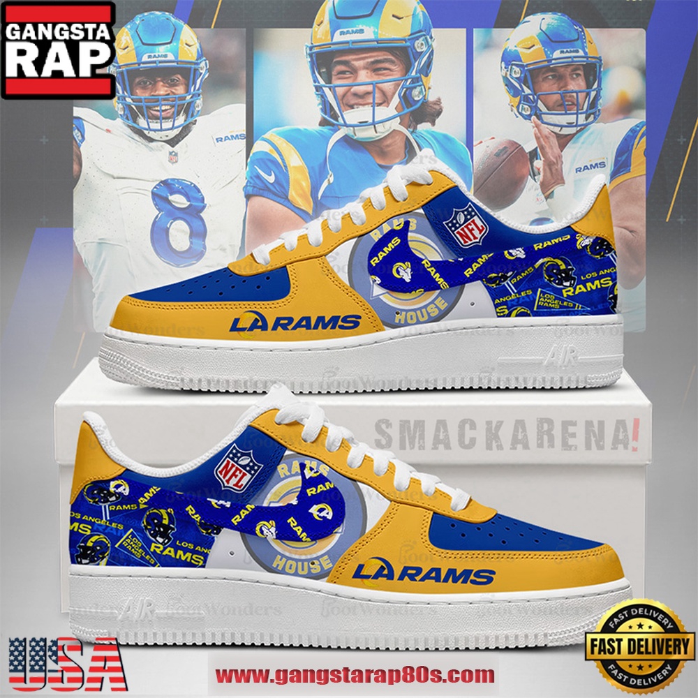 NFL Los Angeles Rams Trending Football Sneakers Nike Air Force 1 Shoes NFL Los Angeles Rams Trending Football Sneakers Nike Air Force 1 Shoes