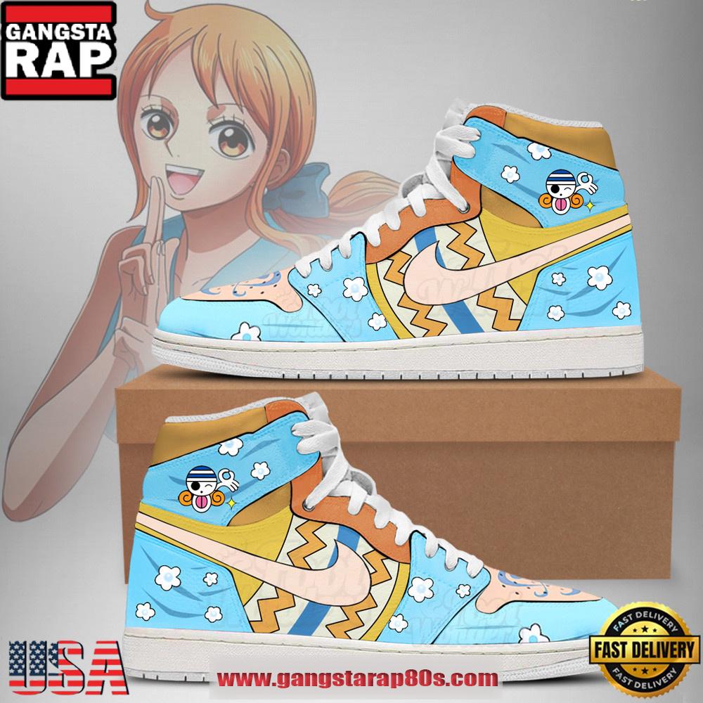 One Piece Nami Limited Edition Nike Air Jordan 1 Sneakers Shoes One Piece Nami Limited Edition Nike Air Jordan 1 Sneakers Shoes