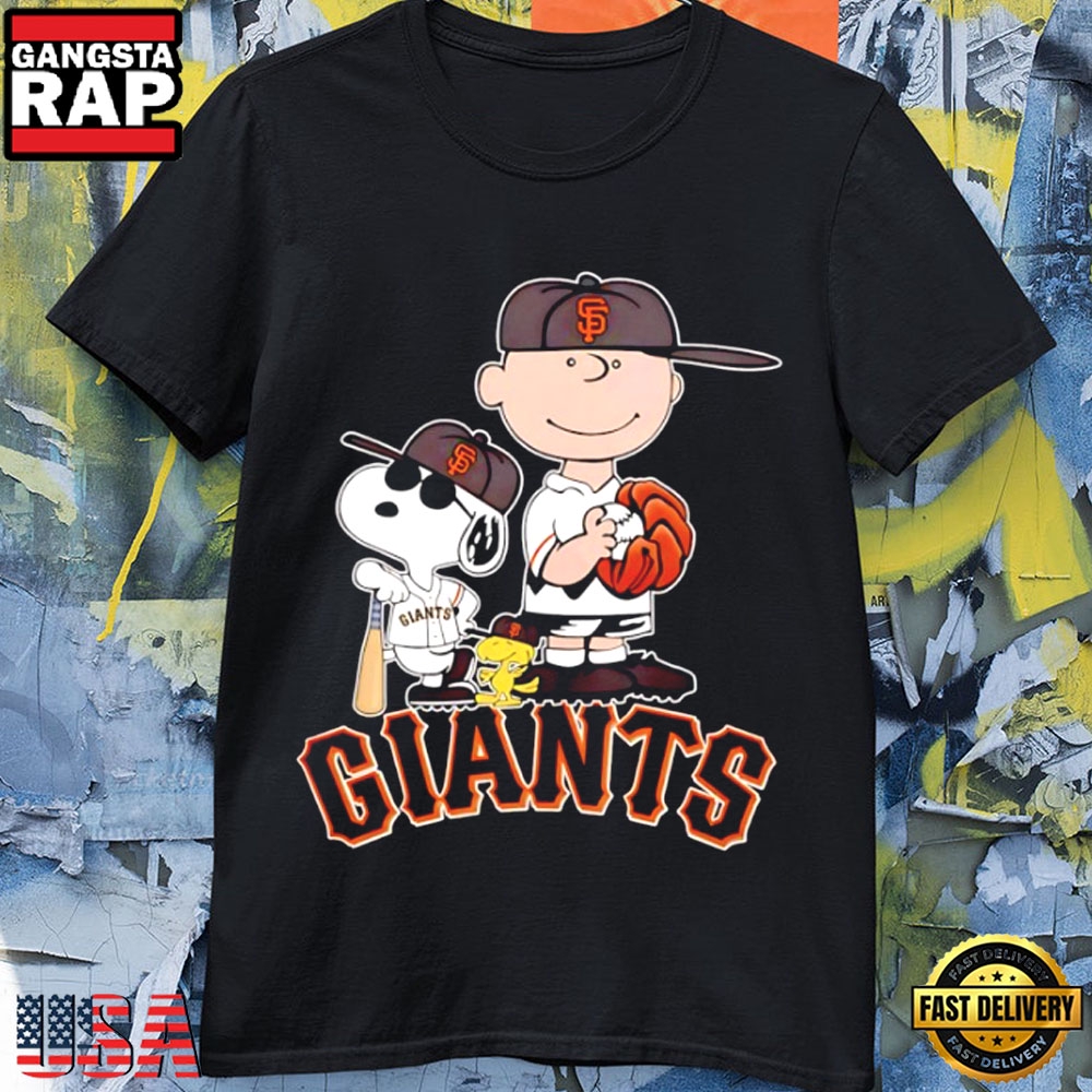 Peanuts x San Francisco Giants MLB 2026 Baseball Cartoon Graphic Tee T-Shirt