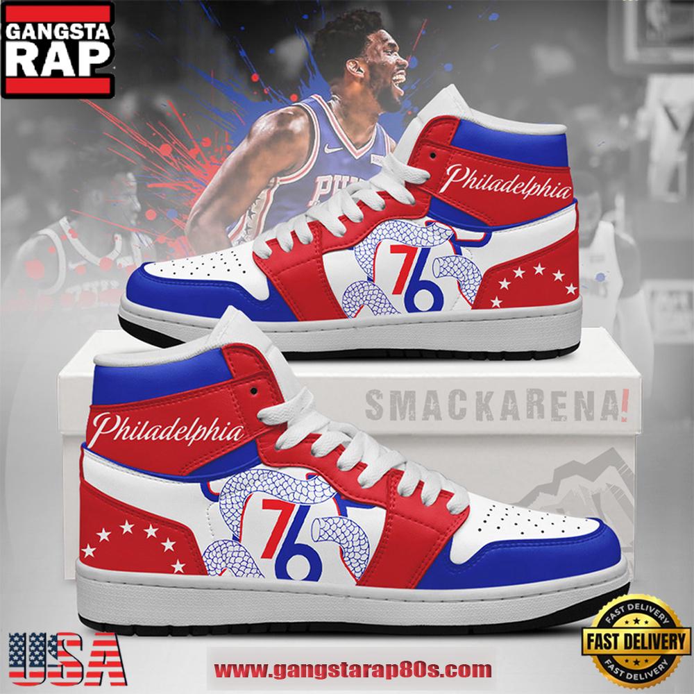 Philadelphia 76ers NBA Nike Air Jordan 1 Sneakers Shoes Version