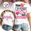 Pittsburgh Steelers Premium NFL Shoot Like A Girl Women T-Shirt
