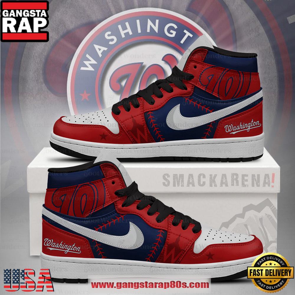 Washington Nationals MLB Unique Sports Air Jordan 1 High Top Shoes Running Sneakers Washington Nationals MLB Unique Sports Air Jordan 1 High Top Shoes Running Sneakers