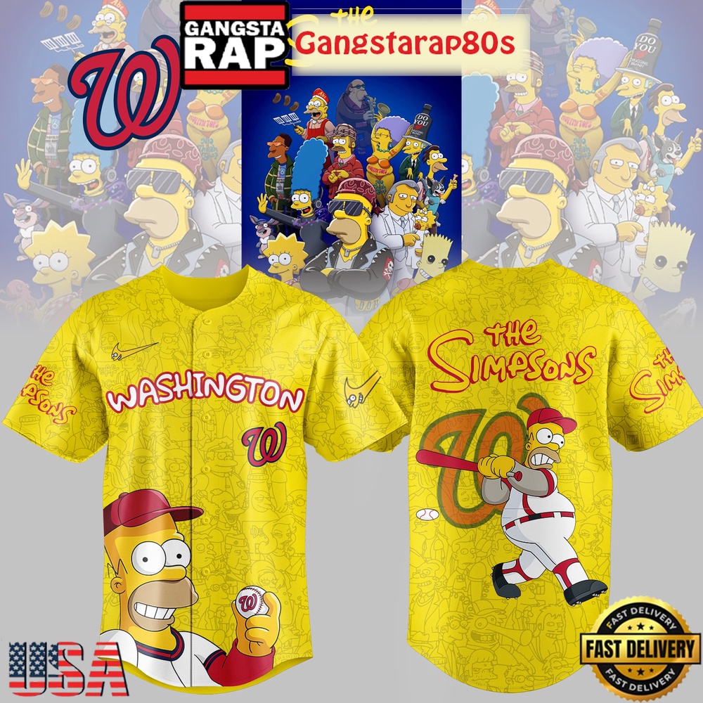 Washington Nationals MLB x Simpson Limited Edition Baseball Jersey