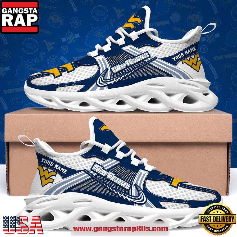 West Virginia Mountaineers Personalized Clunky Sneaker Max Soul Shoes