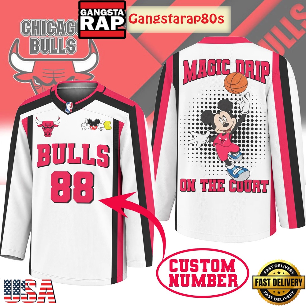 Chicago Bulls Premium NBA Magic Drip Long Jersey