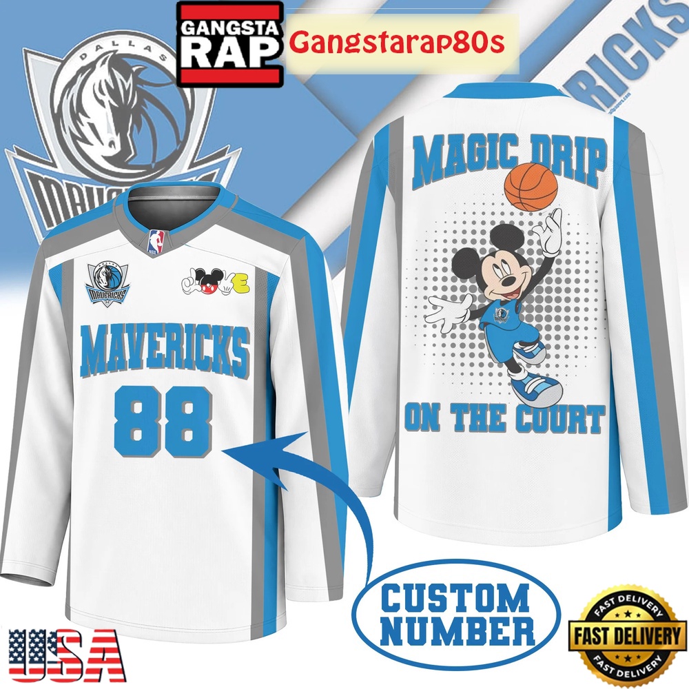 Dallas Mavericks Premium NBA Magic Drip Long Jersey