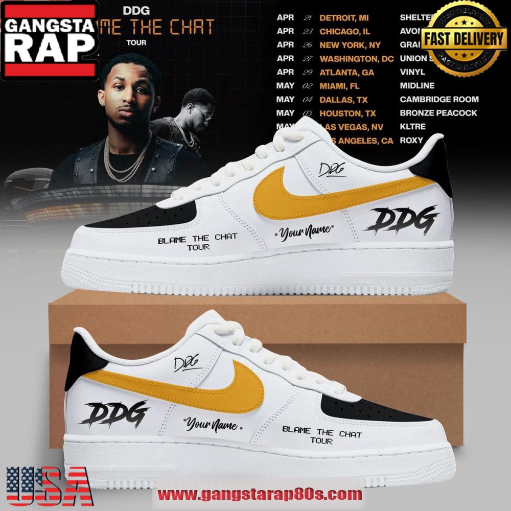 DDG Blame the Chat Tour 2026 Custom Nike Air Force 1 Sneakers Shoes