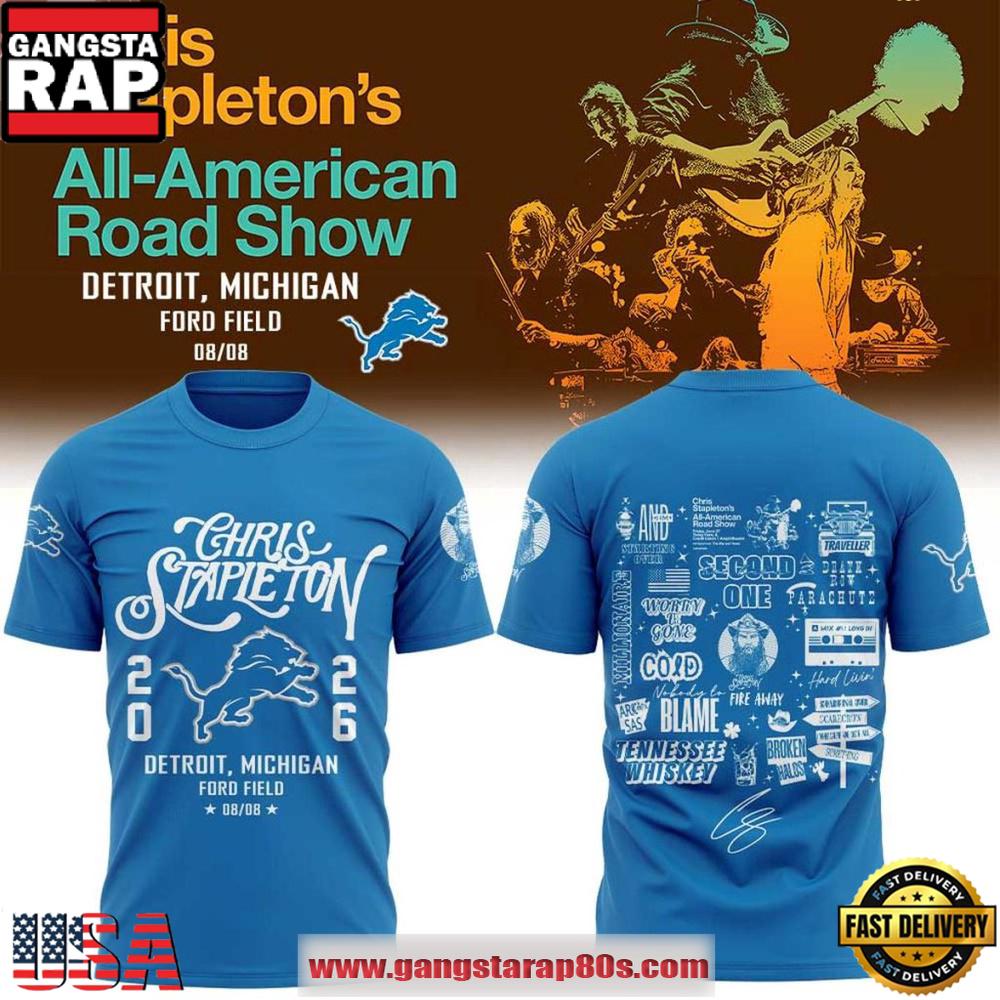 Detroit Lions x Chris Stapleton All-American Road Show 2026 Unisex 3D Shirt