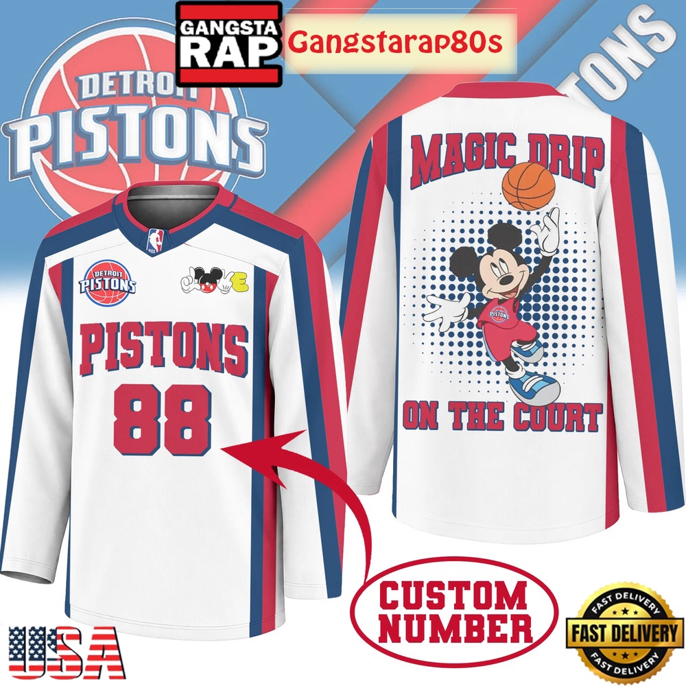 Detroit Pistons Premium NBA Magic Drip Long Jersey