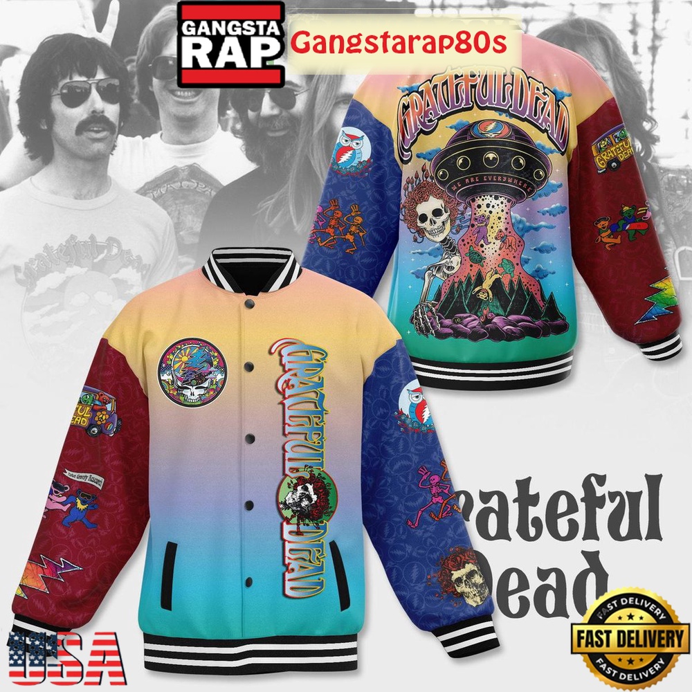 Grateful Dead 2026 Nothing Left To Do But Smile Baseball Jacket