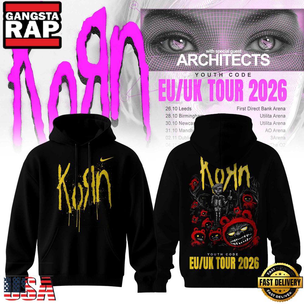 Korn EUUK Tour 2026 Hoodie – Heavy Metal Band Concert Tour Hoodie for Rock