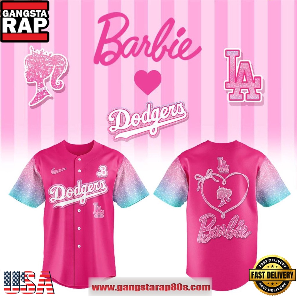 Los Angeles Dodgers x Barbie Queen 2026 Twinkle Pattern Limited Edition Baseball Jersey