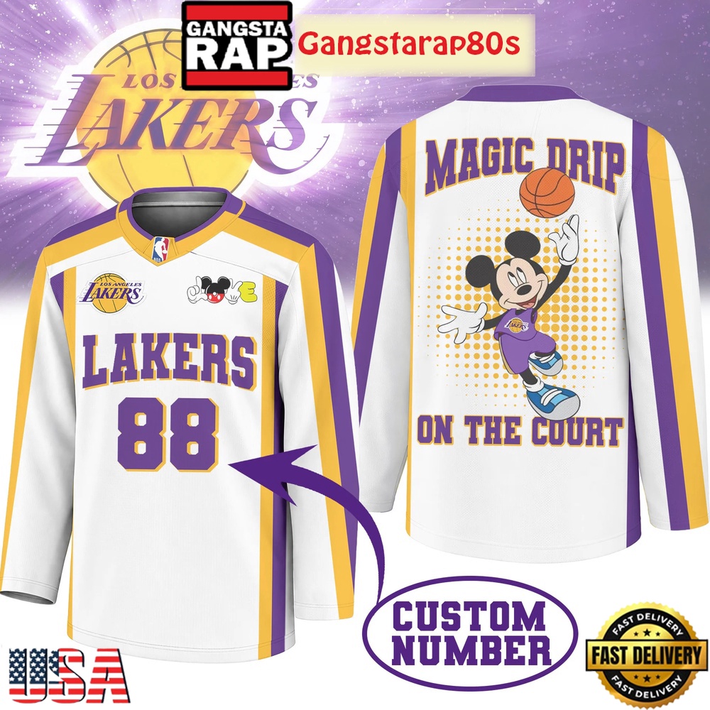Los Angeles Lakers Premium NBA Magic Drip Long Jersey